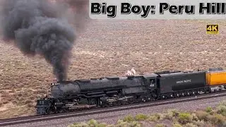 Big Boy 4014 Chugging up Peru Hill WY (4K) | July 23, 2024