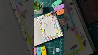 Notebook Cover Design using cute highlighters 😍 Easy border design ideas  #shorts #borderdesign