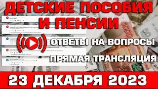 Детские пособия и пенсии Ответы на Вопросы 23 декабря 2023