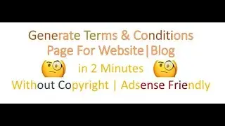 How to generate Terms & Condition Page for Blog Without Copyright | Website in 2 Minutes