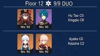 NEW Spiral Abyss 3.5 DUO Hu Tao C0 & Xingqiu C6 / Ayaka C0 & Kazuha C2 / Floor 12 Genshin Impact