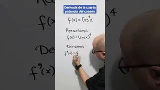 Derivada de la cuarta potencia del coseno - #shorts