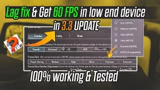 🔧 NEW UPDATE BGMI/PUBG LAG FIX IN LOW END DEVICE | FIX LAG IN BGMI | LAG FIX IN BGMI PUBG 3.3