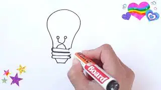 draw a light bulb for children, ارسم مصباحًا للأطفال, балдар үчүн лампочка тарту