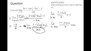 Evaluate the limit of a trigonometric function using special limits