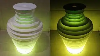 Bottle vase lamp - how to make floor/table lamp out of a plastic bottle - EzyCraft