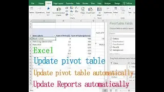 Excel update pivot table (Refresh data when opening the file and update Report pages automatically)