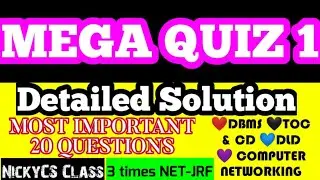 MEGA QUIZ 1 | | 20 QUESTIONS | | BY NICKY