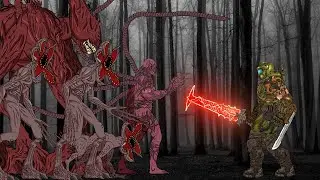 DOOM SLAYER vs Demogorgon, Vecna,  Mind flayer, Stranger Things . Animation Drawing Cartoon 2.