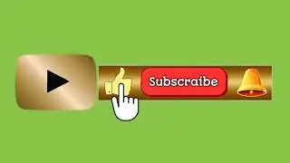 golden subscribe button green screen:no copyright