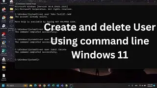 Create and delete User using Terminal  on Windows