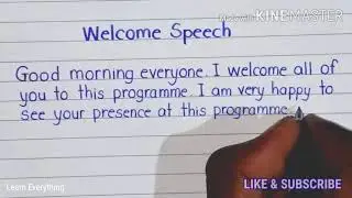 Welcome speech in english || written welcome speech || How to write welcome speech || welcome speech