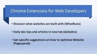 Chrome Extensions for Web Developers