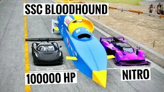 100000 HP Koenigsegg Jesko Black Devil vs SSC Bloodhound vs NITRO Aston Martin AMR - Special Stage X