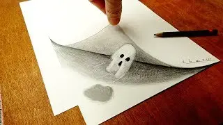 Ghost Under the Paper - Trick Art by Vamos - Graphite Pencil