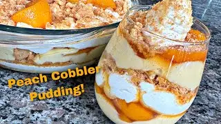 Peach Cobbler Pudding | Better THAN Banana Pudding