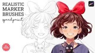 Speedpaint Procreate Marker Brushes Kiki and Jiji / Digital Copic Markers / Kiki's Delivery Service