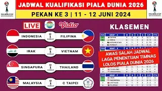 Jadwal Kualifikasi Piala Dunia 2026 - Indonesia vs Filipina - Klasemen Kualifikasi Piala Dunia 2026