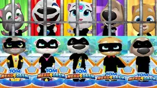 TALKINAG TOM HERO DASH -- ALL BLACK HERO CHARACTER LOCK & ALL SUPER BLACK HERO BOSS FIGHT FAST RUN