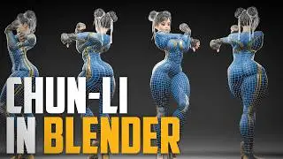 CHUN-LI Character Breakdown in BLENDER