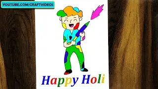 HAPPY HOLI 2023 | HAPPY HOLI CARD DRAWING EASY | HOLI GREETING CARDS DESIGNS | #Holi #Drawing #Card