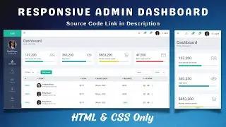 Create Responsive Admin Dashboard Using HTML CSS Only | Keyframe Tech Solution