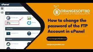 How to change the password of the File Transfer Protocol FTP Account in cPanel | Orange Soft BD