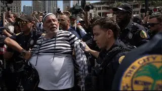 Man in prison outfit ARRESTED as Trump motorcade leaves federal courthouse in Miami after hearing