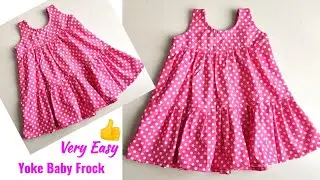 Yoke Baby Frock Cutting and Stitching| Baby Frock cutting and stitching