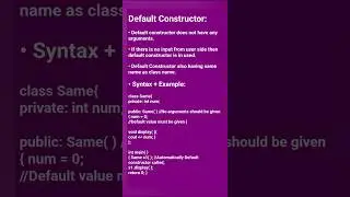 Default Constructor in C++ with concept, syntax & example #default #constructor #cpp