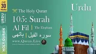Quran: 105. Surah Al-Fil (The Elephant): Arabic and Urdu Translation 4K Urdu Only Translation