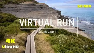 Virtual Running Video Treadmill 4K - 50min Treadmill Workout - Scenery South Coast - Running Videos