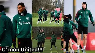 MUST SEE 🥵! Man United training training today 🔥, ready for West Ham! Hojlund, Bruno, Rashford…