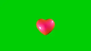 Animated 3D Red heart beat | No Copyright Green Screen effect 4K