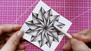 6 Steps of Easy Zentangle patterns for beginners—  Star ING ；简易禅绕画基础图样步骤分解； pattern tutorial;