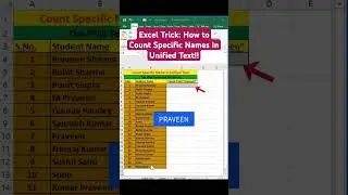 Excel Trick: How to Count Specific Names in Unified Text!!