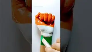 Indian Flag drawing on hand/independence day drawing 