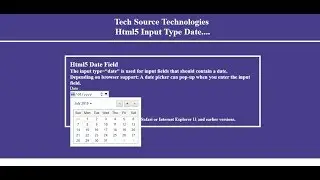 Html5 Input type date Tutorial | Input type =date | Html5 Input Types