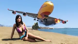 BEST of Realistic Plane Emergency Landings On The Beach GTA 5