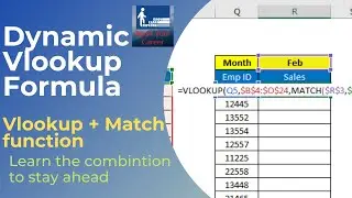 Dynamic vlookup Function Vlookup Match function