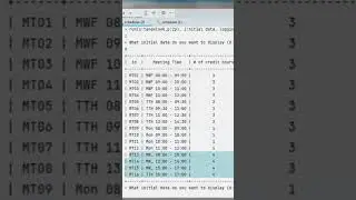 Class Scheduling + Python + Credit Hours + Conflicting Meeting Times