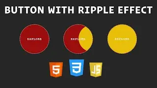 Button with Ripple Effect using HTML, CSS, and JavaScript / Hover Effect with HTML, CSS, JavaScript