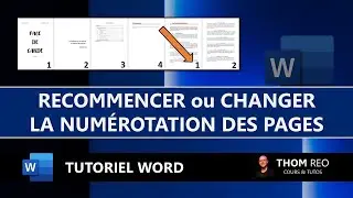 RECOMMENCER ou MODIFIER la NUMÉROTATION de page WORD - Tuto express