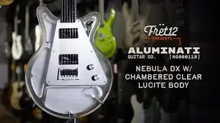 FRET12 Guitar  Supply - Aluminati Nebula DX Dark Matter - Chambered Clear Lucite Body