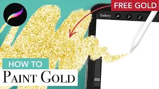 Paint Gold with Procreate // FREE GOLD // How to make a gold effect