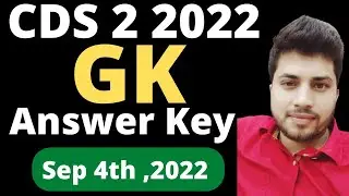 CDS 2 2022 GK Answer Key | UPSC OTA IMA INA GS | Gov Exam Funda | AFA |