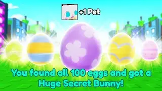 How To Find ALL 100 🥚EASTER EGGS🥚 & Get *HUGE EASTER BUNNY* In Pet Simulator X Easter Event! 🐇