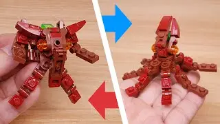 Micro LEGO brick kraken octopus transformer mech -  Red Shadow