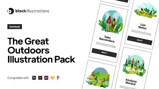 Black People Outdoor Illustrations | The Great Outdoors Illustration Pack