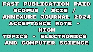Fast Publication paid scopus / sci / annexure Journal | Fast publication 2024 taylor francis journal